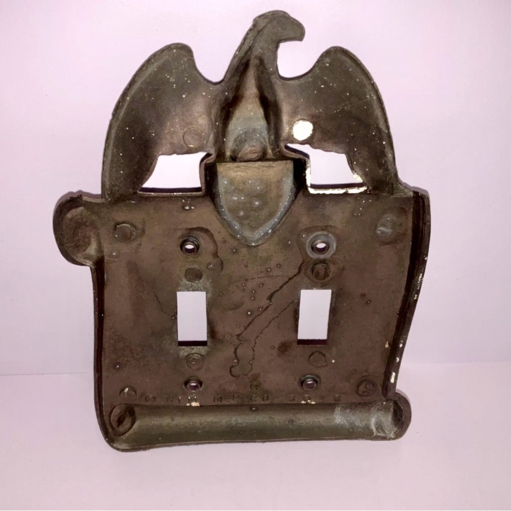 M.C. Co. GIM 3048 1967 Eagle John Quincy Adams Double Toggle Metal Switch Plate - Picture 5 of 7